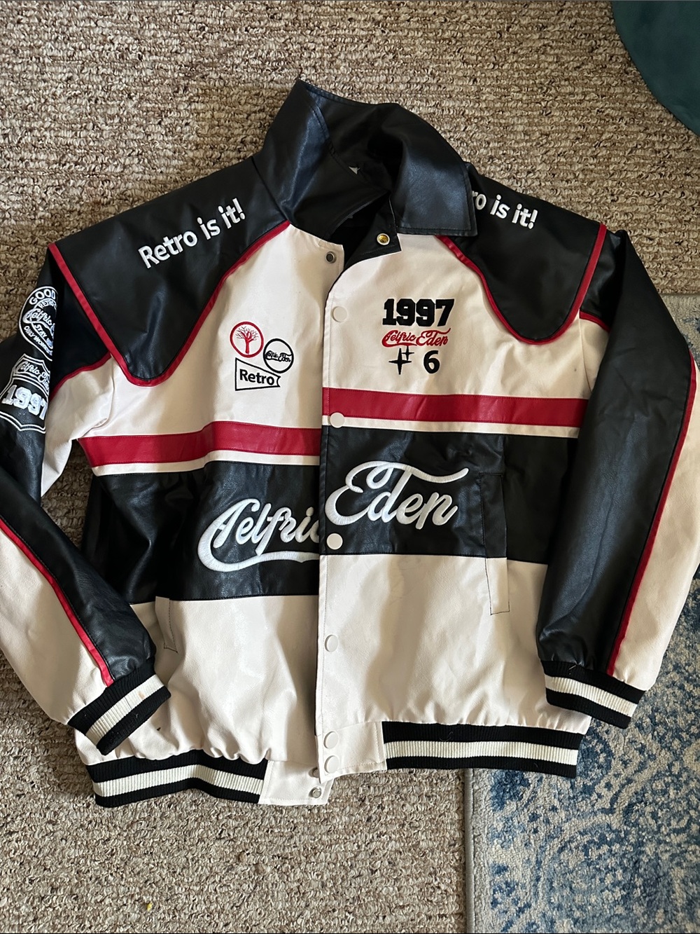 Aelfric Eden Black & White Varsity Jacket